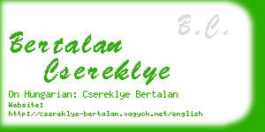 bertalan csereklye business card